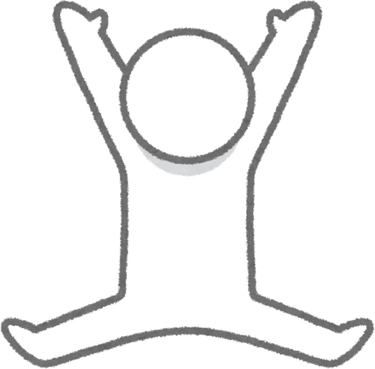 Illustration of a Stick Figure Jumping with Joy