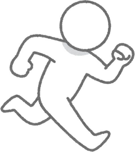 Illustration of a White Stick Figure Running